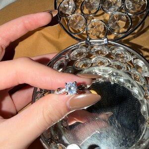 Elegant Silver Ring with Crystal Accent